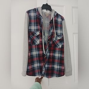 Como Vintage Plaid Hooded Shirt Jacket